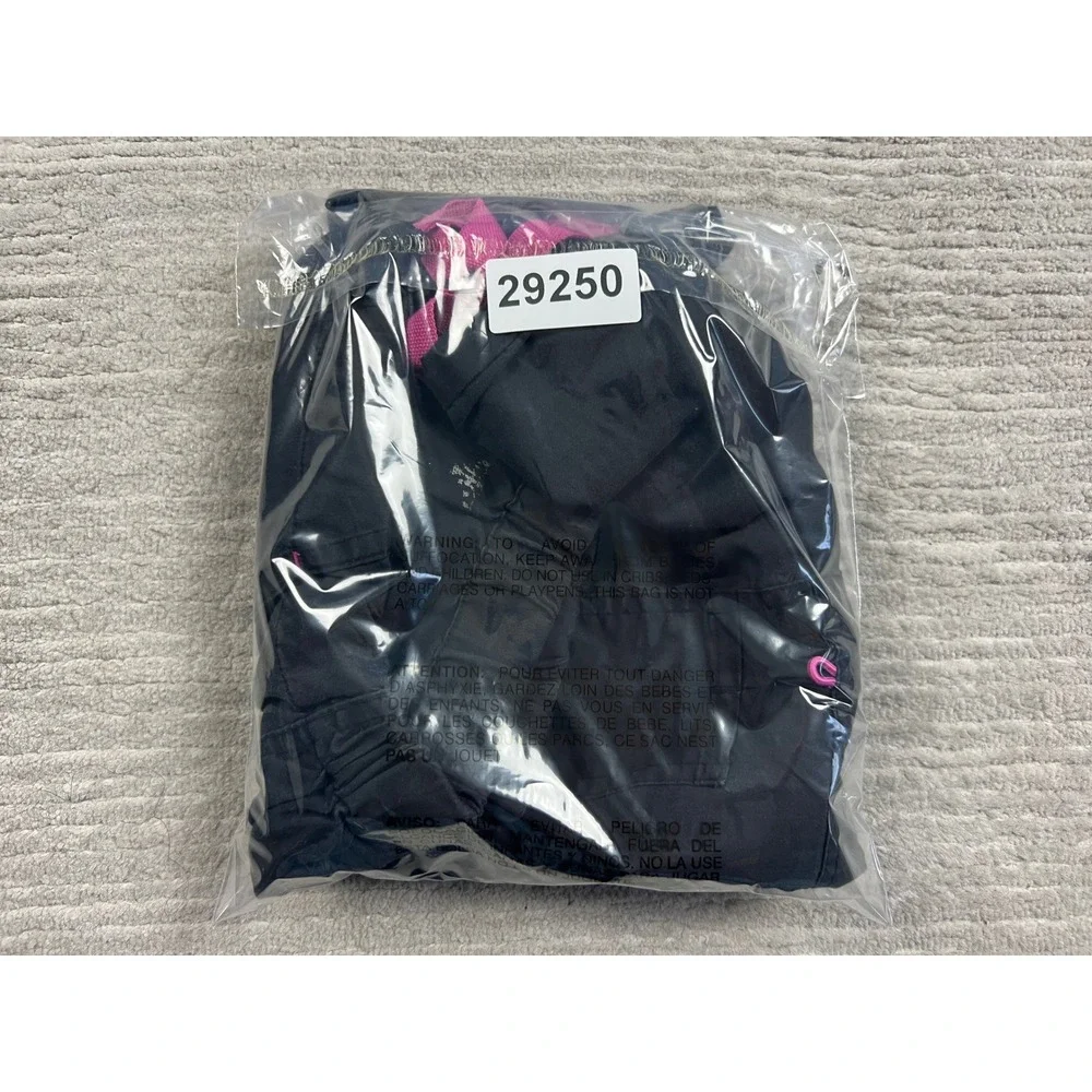 Koi Scrub Pants Womens Medium Black Pink 8761 BKRS Cargo Drawstring Straight Leg - Picture 10 of 10